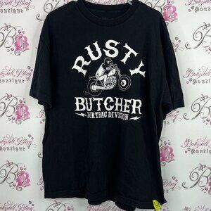 Rusty butcher top motorcycle refuse to loose Black Graphic Tee